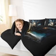 thumbnail image 4 of Homewish Fantasy Theme Full Size Comforter Sets,Cartoon Dragon Bedding Comforter Set,Black Blue Bedding Sets For Teens,Ultra Soft Home Decor Reversible,3pcs, 4 of 8