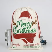 Tretra Christmas Gift Bag Sack Drawstring Santa Claus Cotton Storage Candy Bag Large