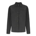 thumbnail image 7 of Womens Corduroy Shirts Long Sleeve Collared Button Down Blouse Oversized Boyfriend Tops Jackets Shackets with Pocket,Fall Shirt Collar Plus Size Shacket Retro Tunic Dressy Casual Work Jackets XL, 7 of 7