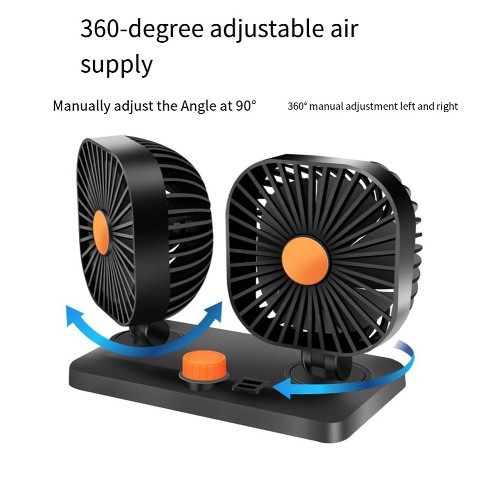 Car Fan Cooling 12V 24V Car Fan Dual Head Usb Car Fan 2 Speeds Double Fan