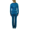 thumbnail image 2 of ToBeInStyle Women's Velour Tracksuit Zip-Up Hooded Jacket and Matching Pants, 2 of 9