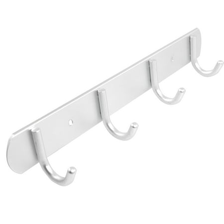 Wall Mounted Coat Rack - Unique Bargains Utility Aluminum Wall Mounted 4 Hooks Rack Towel Coat Hooks with Screws