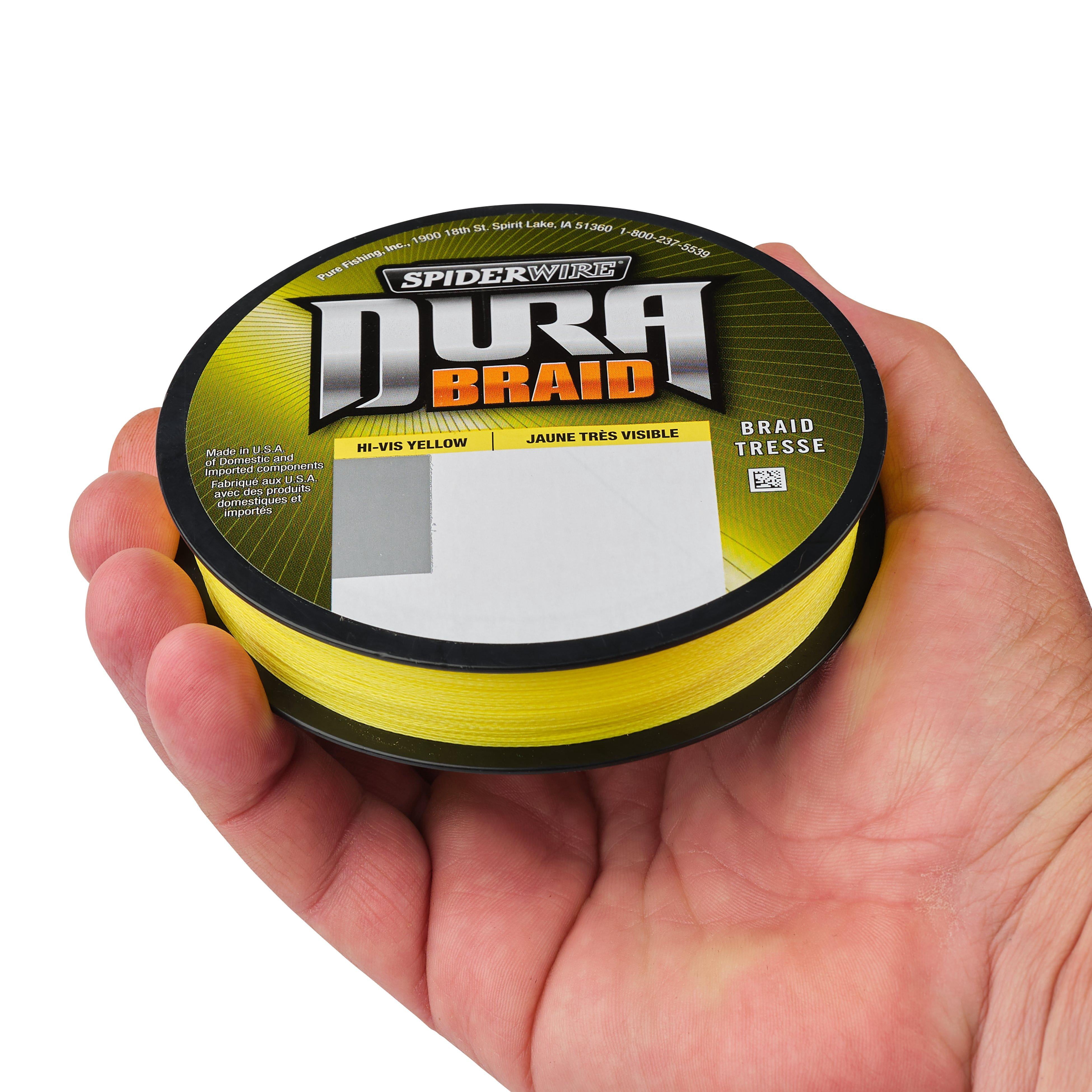 SpiderWire DuraBraid Fishing Line, Hi-Vis Yellow, 10 lb Test Strength, 300 yd
