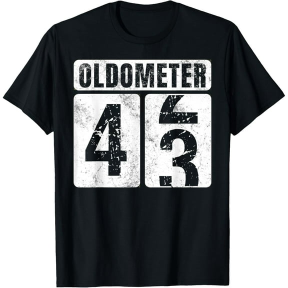 Oldometer 43 Shirt Vintage Funny 43rd Birthday Gift Idea T-Shirt