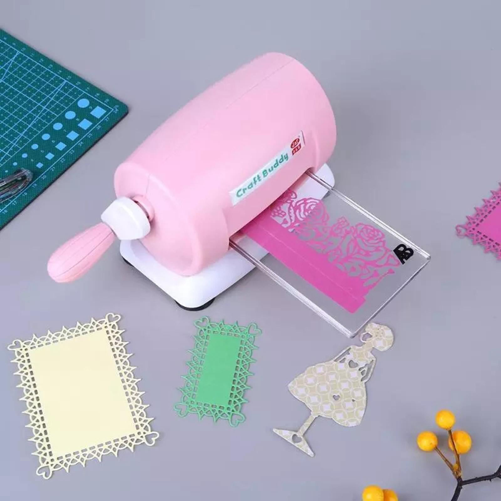 GUOOL Portable Manual Die Cutting & Embossing Machine for arts and crafts, Scrapbooking & Cardmaking , Kids Handmade for Hand Accout Album Diary Decorative - Pink