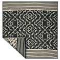 thumbnail image 6 of Fab Habitat Outdoor Rug - Waterproof, Fade Resistant, Crease-Free - Premium Recycled Plastic - Tribal Boho Neutral - Large Patio, Deck, Sunroom, Camping, RV - Kilimanjaro - Black - 8 x 8 ft, 6 of 14