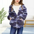 thumbnail image 4 of YUNAFFT Boys & Girls Camo Hooded Zip-Up Sweatshirt Oversized Fit Military Print Long Sleeve Casual Sporty Style Urban Street, 4 of 8