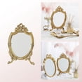 thumbnail image 6 of Embossed Resin Decorative Makeup Mirror with Stand Bathroom Bedroom Mirrors, 6 of 6