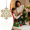 thumbnail image 2 of 12Pcs Snowflakes Christmas Ornaments - 4'' Glittered Snowflakes Decorations Christmas Hanging Snowflake Decorations for Winter Christmas Tree Decorations Craft Snowflakes(Gold2,3.9x3.9"), 2 of 9