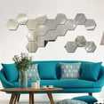 thumbnail image 3 of Todaioua Mirror Wall Stickers 3D Hexagon Acrylic Mirror Wall Decor Art Wall Sheet Plastic Removable Mirror Wall Sticker Tiles for Bathroom Bedroom Living Room TV Background Wall Decoration, 3 of 4