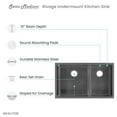 thumbnail image 6 of Swiss Madison SM-KU725B Rivage 33" Undermount Double Basin Stainless Steel Kitchen Sink -, 6 of 10