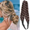 thumbnail image 3 of Diadema sintética de estilo bohemio, trenzas de cola de pez, pelo con cinturón ajustable, diadema trenzada para mujer, postizos de peinado, 3 of 5