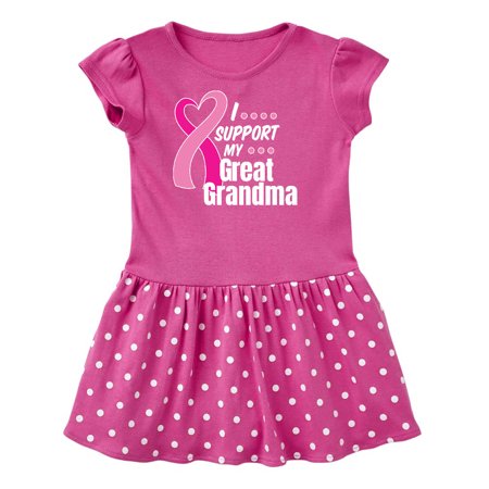 

Inktastic Breast Cancer Awareness I Support My Great Grandma Gift Toddler Girl Dress