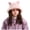 Pink, variant on Ferjadq Kids Fuzzy Fleece Cat Ear Bucket Hat Short Brim Cute Winter Fisherman Cap for Toddler Girls Multi Tone Beige,2-8 Years