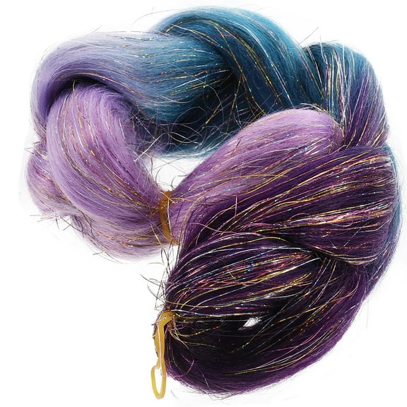 OUNONA Multi Colored Braiding Hair Extensions for Women and Girls Lightweight Ponytail Extension for Decor 2pcs