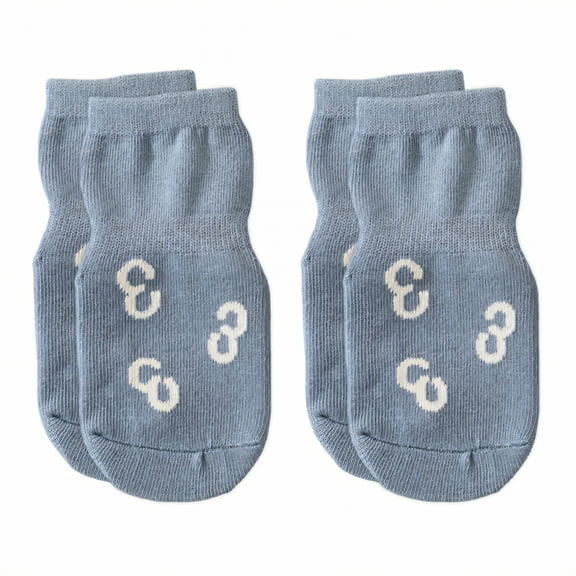 TELOLY 2Pairs Kids Socks,Cartoon Pattern Non Slip Socks,1-3 Years Old Baby Girl Socks,Blue,M