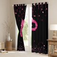 thumbnail image 3 of Manfei Personalized Initial P Blackout Curtains Set of 2 (52x84 Each) for Preppy Child,Pink Ribbon Bow Knot Window Curtains,Bling Glitter Curtains and Drapes,Luxury Bedroom Decor, 3 of 6