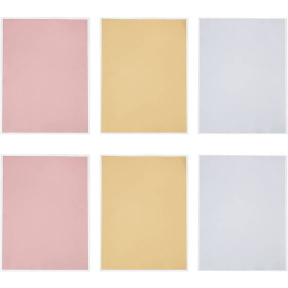 6 Sheets 8.3 x 11 Inch Rectangle Full Sheet Scratch Off Sticker Silver/Golden/Rose Gold Adhesive Sticker Coated Scratch Off Film Password Sticker, DIY Scraping Award Card (2sheets/color)