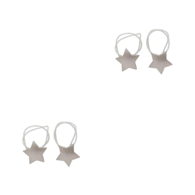 Matsuzay 1 par de alzapaños de cortina, lazo de Metal para sala de estar, soporte de hebilla decorativa, decoración de moda, punzón gratis, Estrella plateada 2piezas