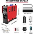 thumbnail image 3 of Diesel Heater 12V 8kw, All in One Portable Diesel Heater with 5L Fuel Tank, Remote Control & LCD Monitor, Fast Heating Parking Heater for Car RV Truck Tent Garage Camper, 3 of 9