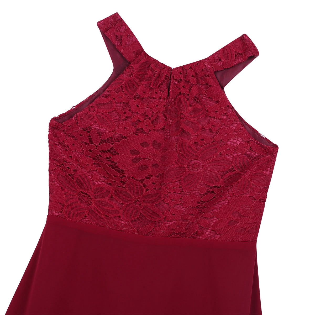 Xnihocha Kids Girls Lace Chiffon Flower Girl Dress for Pageant Wedding  Birthday Party Gown Burgundy 16 - Walmart.com