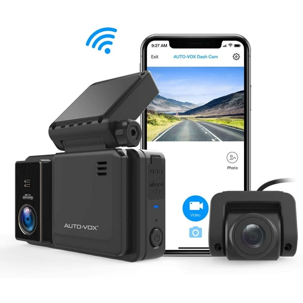 AUTOVOX AD2 WiFi Dash Cam for Cars, Car Dash Camera Front and Rear FHD