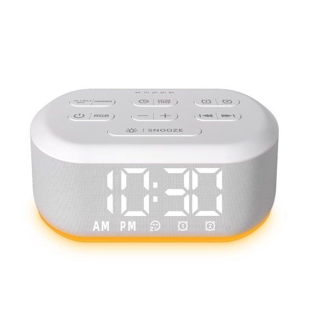Reloj despertador digital LazyNight con máquina de ruido blanco y 30 sonidos