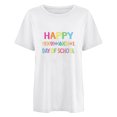 thumbnail image 4 of Camiseta de Profesor de Mujeres, 100 Días Feliz de la Escuela Imprimir Carta de Manga Corta para el Uso Casual Y de Fiesta, la Enseñanza Tee de Moda Temática, 4 of 4