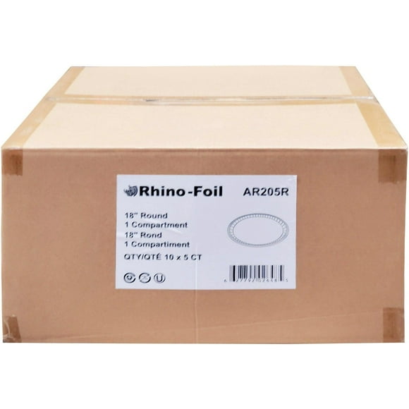 Rhino-Foil 18 inches - Round Catering Trays - 50 Pieces - Food Service & Catering Supplies (50ct)