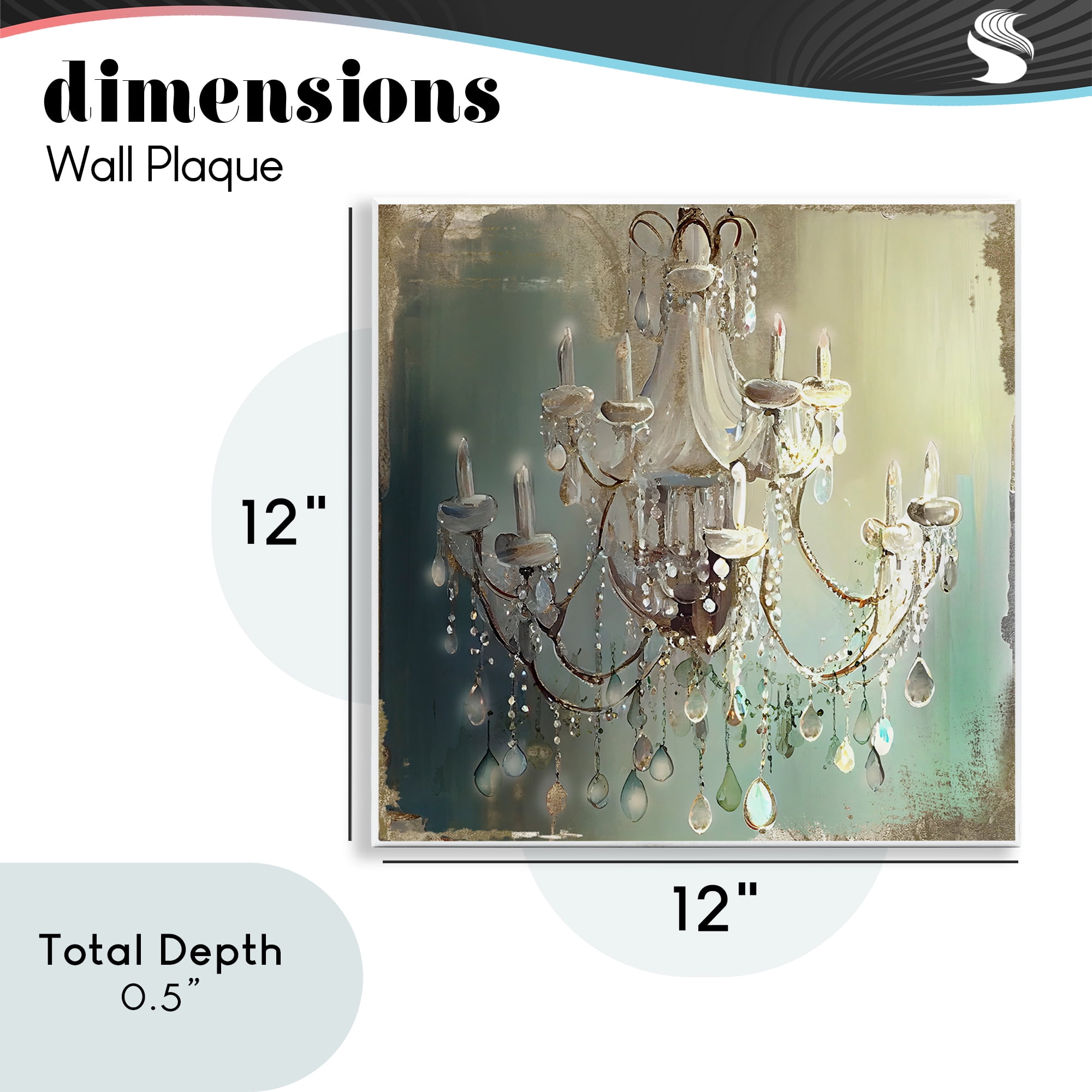 Vintage Illumine Chandelier Wall Plaque Art, design by Sasha