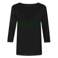 thumbnail image 2 of TaTaai St. Patrick's Day Women Fashion Printed 3/4 Sleeve Tops Casual Round Neck Loose Fit Blouses Soft Stretchy Breathable Spring Winter Daily Wear Gift, 2 of 4