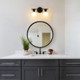 thumbnail image 4 of Modern Bathroom Light Fixtures, 2 Light Vanity Lights Over Mirror, Black Wall Lamp with Clear Glass Shade for Living Room Cabinet Bedroom Porch, 4 of 9