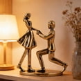 thumbnail image 3 of Yihuala Exquisited Metal Couple Figurine Statue With Romance Design For Tabletop Decoration Shelf Display Sculpture Figure, 3 of 16