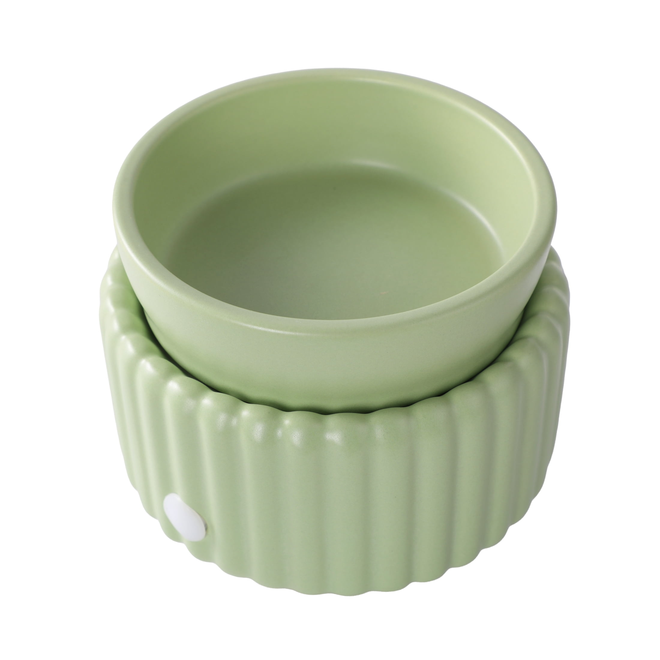 Mainstays Ribbed Ceramic Fragrance Wax Melt Warmer, Olive Grove
