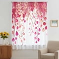 thumbnail image 3 of Spring Pink Wisteria Flowers Sheer Curtains 63 Inches Long, Rustic Floral Branches Light Filering Curtains, Breathable Simi Curtain Privacy Drapes for Living Room Bedroom Lightweight Window Treatment, 3 of 9