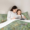 thumbnail image 5 of Feelyou 3D Hummingbird Teens Queen Comforter Set, Chinese Peony Blossoms Bedding Sets, Vintage Flower Floral Reversible Bedding Comforter Set, Lightweight Room Decor, 3-Piece, 5 of 8