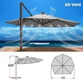 thumbnail image 4 of SUNNYOUTDOOR 11' Deluxe Cantilever Umbrella LED Lighted Umbrella Sunbrella Cover Patio Umbrella Garden Outdoor (Charcoa), 4 of 6