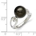 thumbnail image 3 of Sterling Silver Majestik 10-11mm Black Shell Bead & Cubic Zirconia Ring, 3 of 3