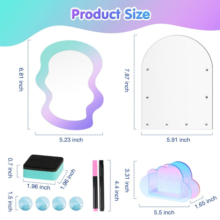 MoKo 5 in 1 Locker Accessory Set with Magnetic Mirror, Dry Erase