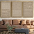 thumbnail image 4 of SHENIFY large 24x36in3pcs Natural Framed Boho Geometric Wall Art Mid-Century Bohemain Abstract Shape Illustration Neutral Modern Minimalist Painting Decorative Artwork, 4 of 5