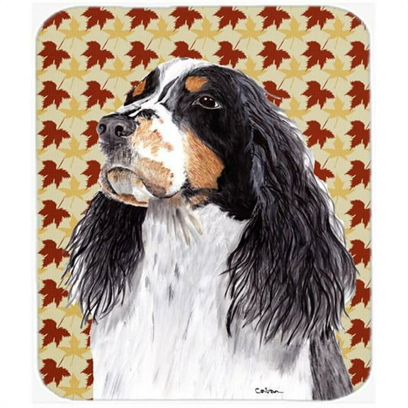 Carolines Treasures  Springer Spaniel Fall Leaves Portrait Mouse Pad