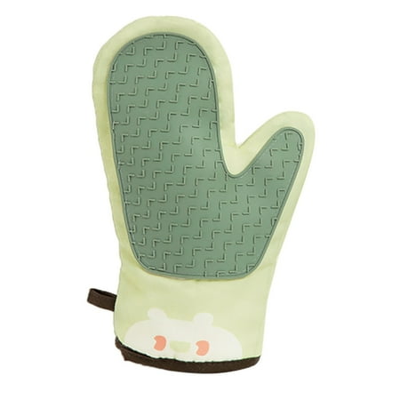 

Promotion Clearance! 1Pc Silicone Oven Mitts and Pot Holders Heat Resistant Hot Plate Moving Non-Slip Gloves for BBQ Grill Baking Cooking Green right hand