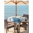 thumbnail image 3 of Outdoor Tablecloth with Umbrella Hole for Patio/Picnic/Party/Camping, Summer Marine Life Waterproof Table Cloth Square Cover Washable, Ocean Turtle Coral Shells Wooden Gray (60"x 60"), 3 of 9