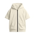 thumbnail image 4 of Shadoumai Girls Solid Color Casual Zip Hoodie Jacket Lightweight Hooded Sweatshirt Front Comfortable Everyday Outerwear for Kids Back To School Jackets for Women, 4 of 9
