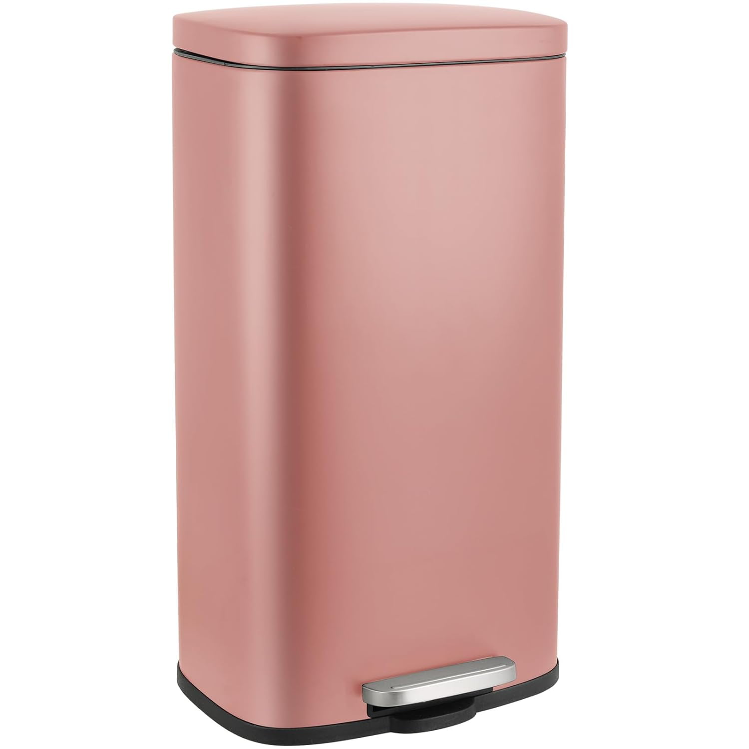 LAZY BUDDY 13.2 Gallon Kitchen Trash Can with Lid, Stainless Steel Rectangular Step Trash Can for Home, Bathroom