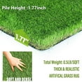 thumbnail image 2 of Goasis Lawn Extra Thick Artificial Grass Turf Indoor Outdoor Synthetic Grass Rug, 12' x 39', Green, 2 of 7