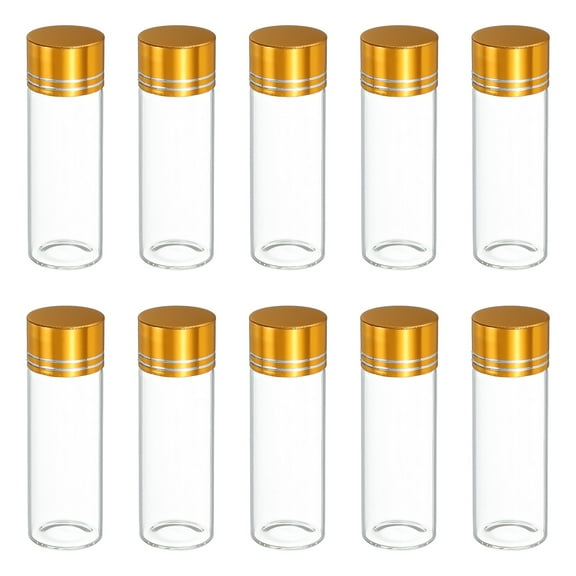 Uxcell 10Pcs Mini Glass Bottles with Lids, 12ml Small Clear Bottles Glass Empty Jars Vials for DIY Crafts Party Wedding Decor Favors