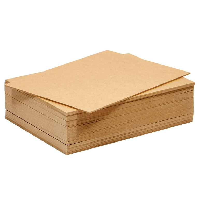 Chipboard Sheets 8.5 x 11 - 100 Sheets of 22 Point Chip Board for Crafts  - This Kraft Board is a Great Alternative to MDF Board and Cardboard Sheets