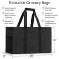 thumbnail image 4 of Sangdo Reusable Grocery Bags 20" Large Foldable Shopping Bags with Reinforced Handles Waterproof Durable Tote Bag for Groceries Clothes, Black, 4 of 8
