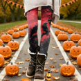 thumbnail image 6 of WULMLEO Women's Digital Skull Printted Ankle Elastic Tights Legging Red M, 6 of 7